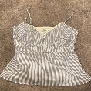 baby doll Hollister blue striped top